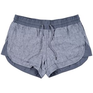 Athleta Beachside Bali Linen Shorts Womens 12 Gray Pull‎ On Athletic Drawstring